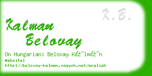 kalman belovay business card